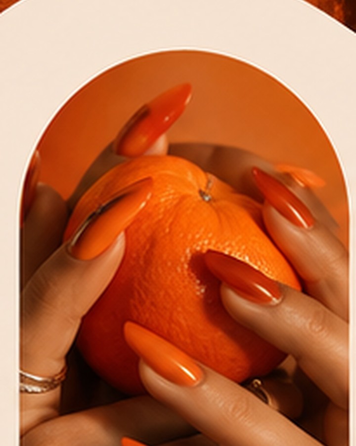 Orange nail art concept